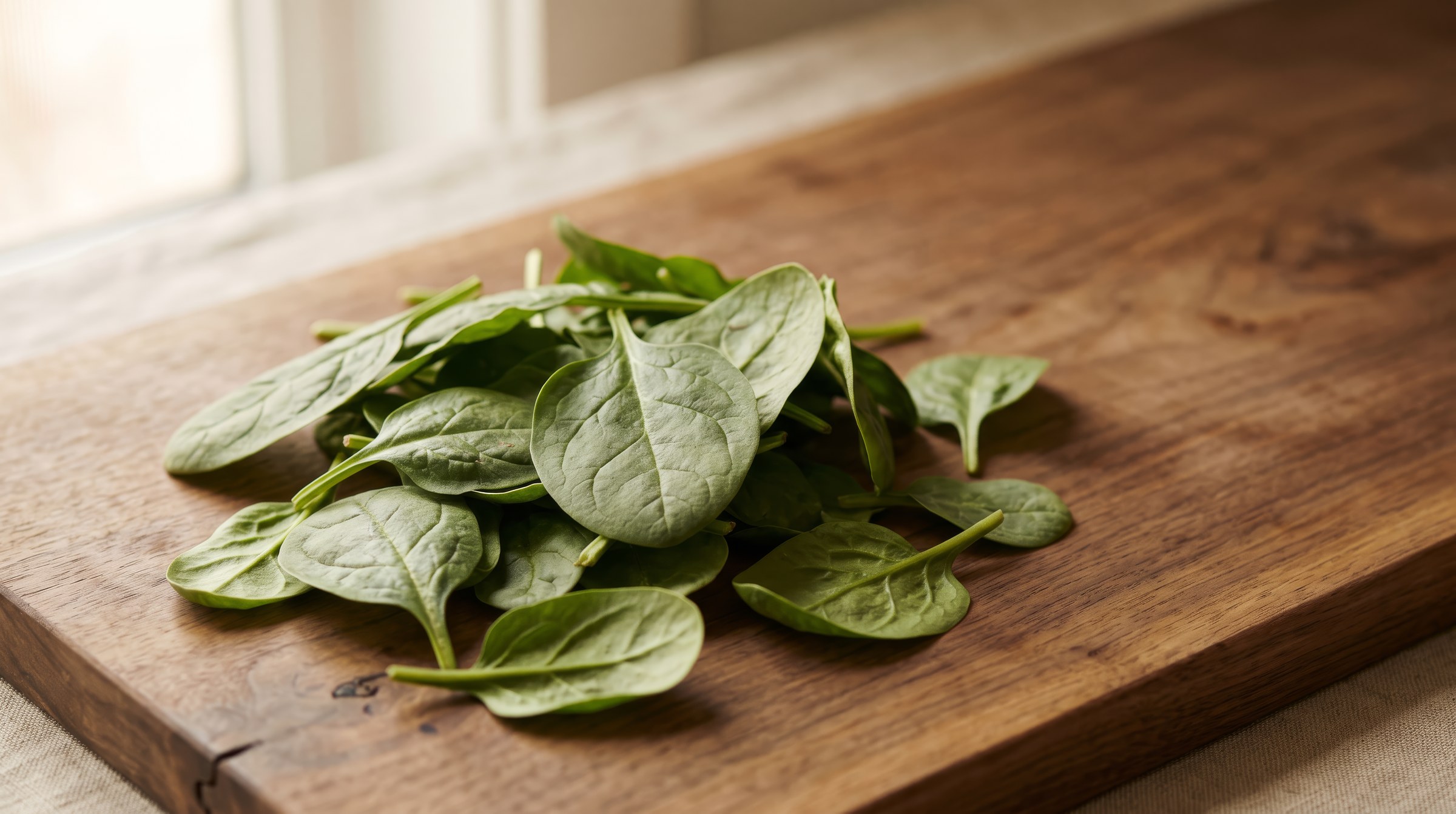 Fresh spinach leaves